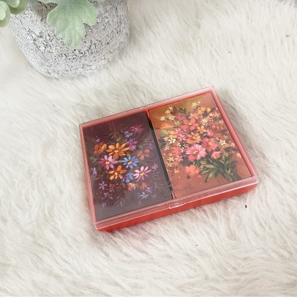Vintage Hallmark Floral Boho Playing Cards Pack of 2 in BOX - Picture 1 of 4